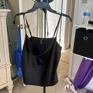Satin black camisole top